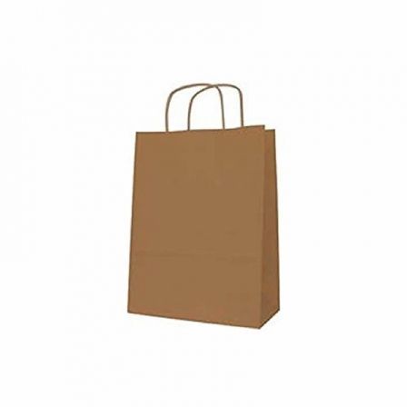 Apli Bolsa de Papel Kraft con Asas Marrón 18x8x21 cm (50 unidades)